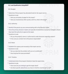An example of how AIPRM can create a sales strategy 